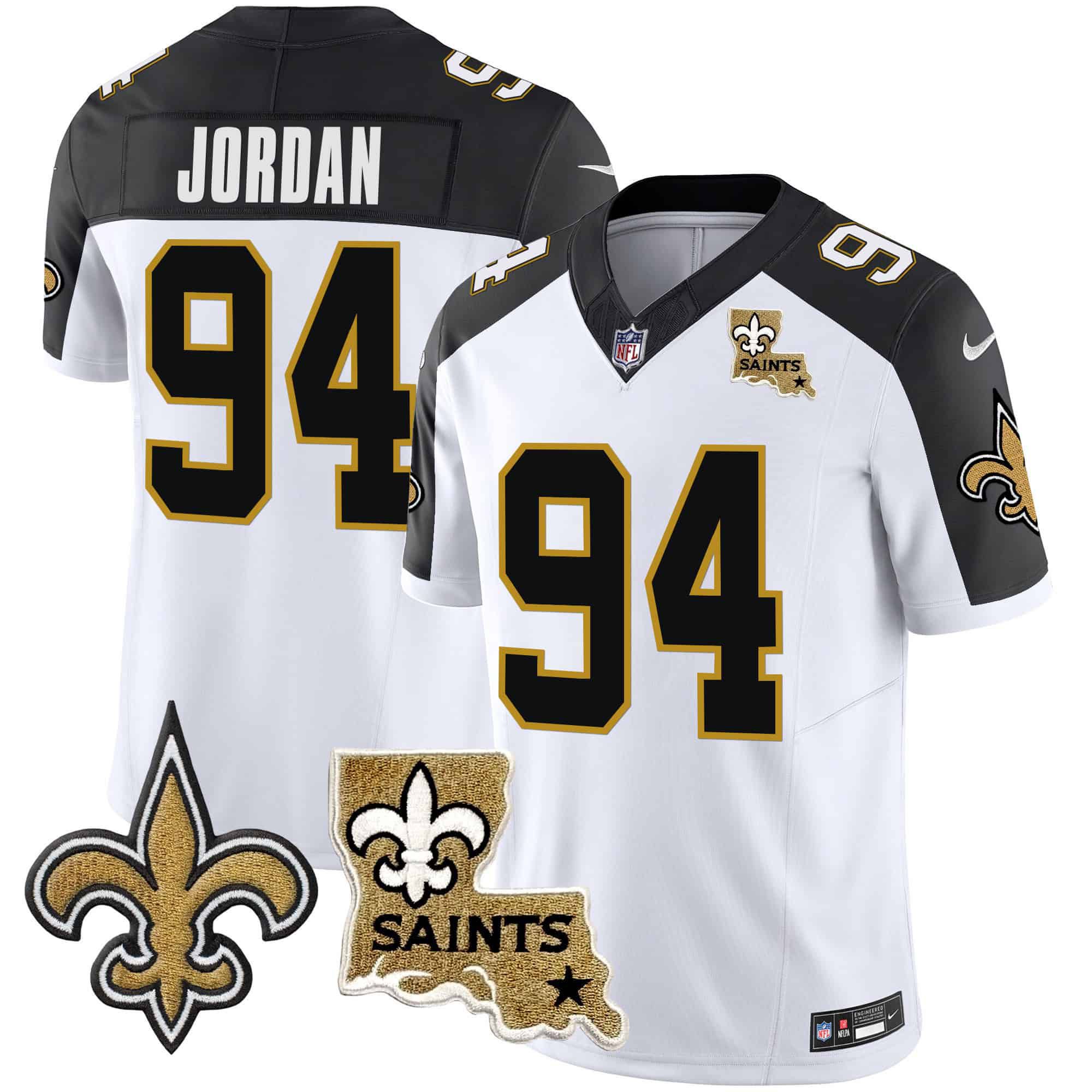 Men New Orleans Saints #94 Jordan White 2024 Nike Vapor Limited NFL Jersey style 1